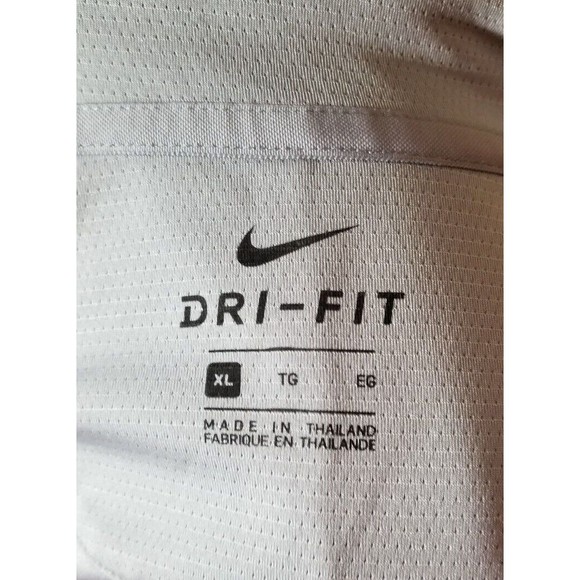 Nike Dri-Fit Two Tone Gray Polo Short Sleeve Shirt Men's Size XL Collar Buttons - Picture 6 of 6